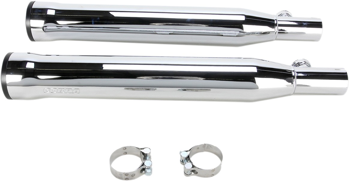 3" RPT Chrome Slip On Dual Exhaust - For 00-06 H-D Softails - Click Image to Close