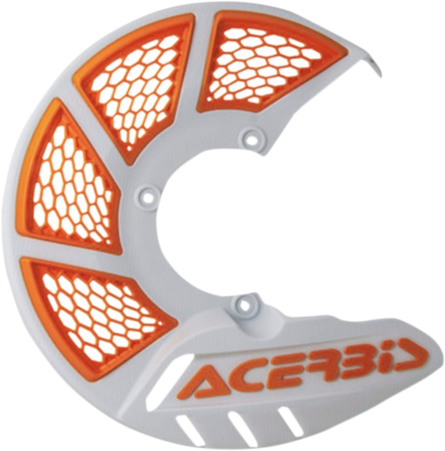 X-Brake Vented Brake Rotor Disc Cover - White & Orange - For Use w/ X-Brake Mounting Kits - Click Image to Close