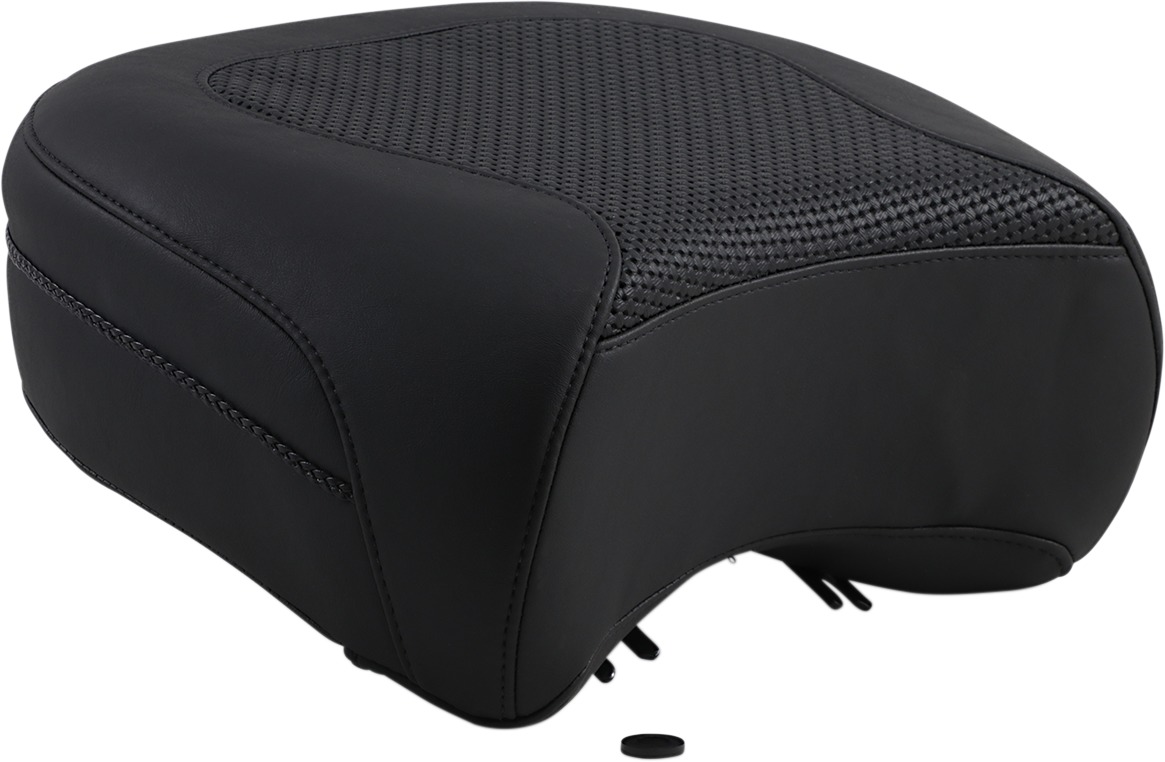 Textured Vinyl Passenger Pillion Pad Black Foam - For 97-20 Harley FLH FLT - Click Image to Close