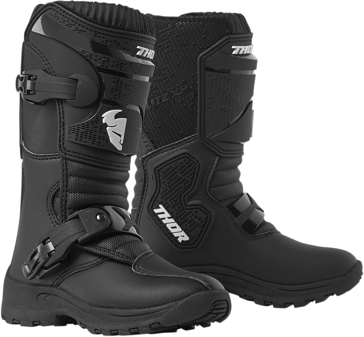 Blitz XP Mini Dirt Bike Boots - Black MX Sole Kids Size 10 - Click Image to Close