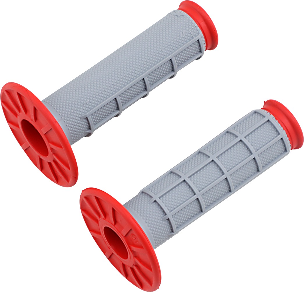 MX Dual Compound Grips 1/2 Waffle - Grey/ Red - Click Image to Close