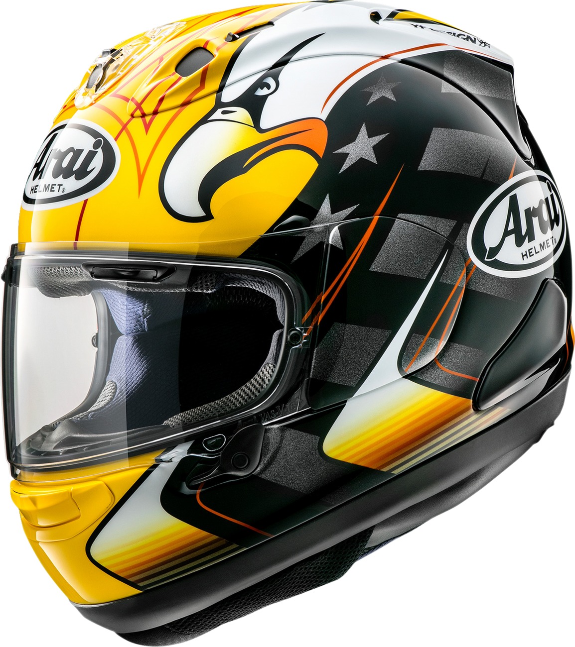 Arai Corsair-X KR-2 Helmet Black/Yellow 2XL - Full-face helmet with advanced ventilation. - Click Image to Close