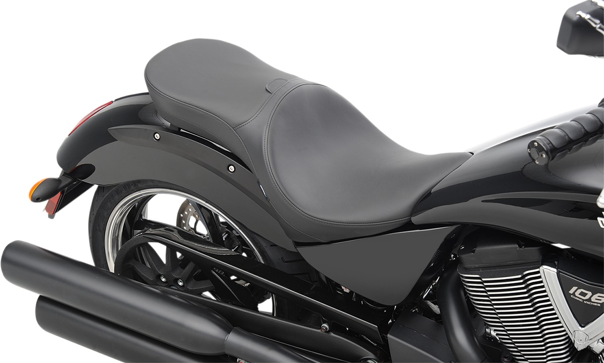 Plain Leather/Vinyl 2-Up Seat Black Low - Click Image to Close