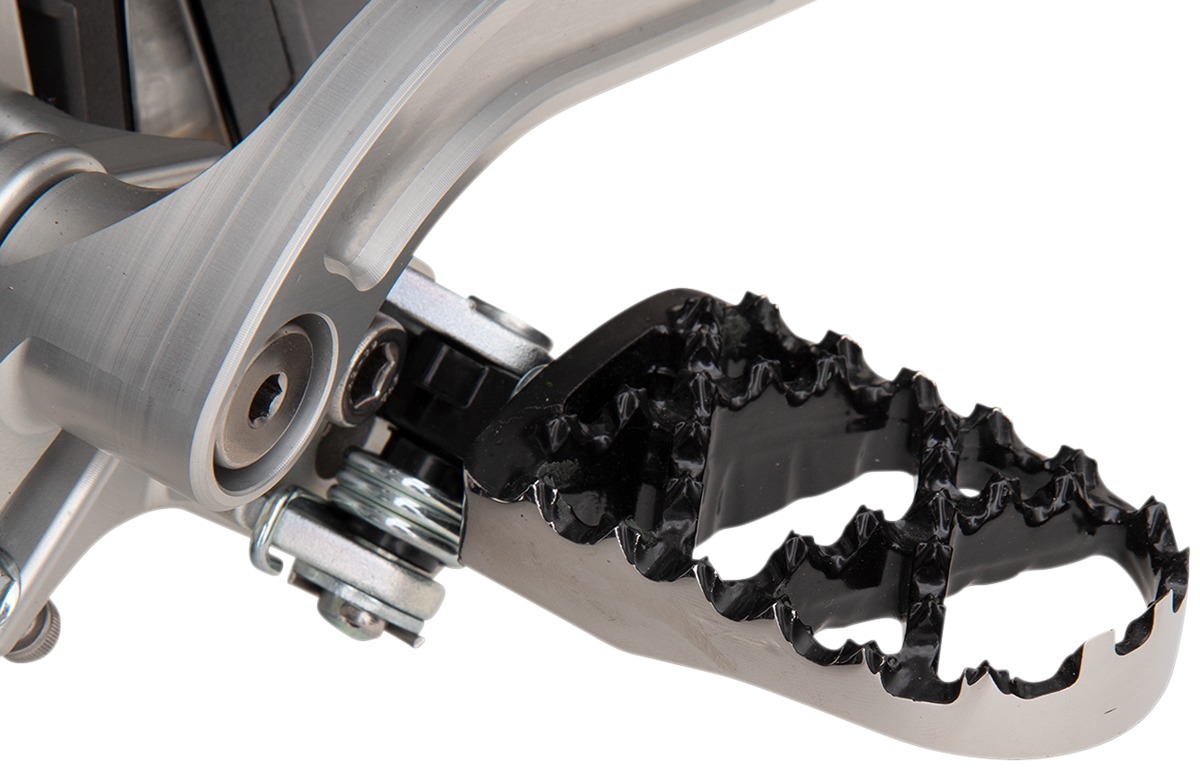 Black/Silver Hybrid Footpegs - For 97-20 Yamaha WR YZ Gas Gas TM - Click Image to Close