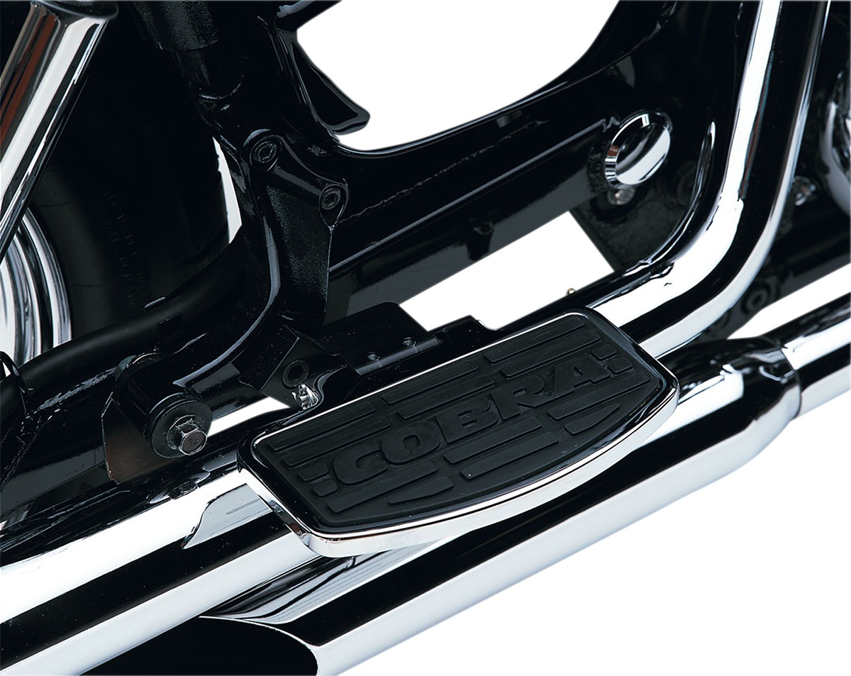 Classic Passenger Floorboards Chrome/Black - For 04-07 Honda VT750 Shadow Aero - Click Image to Close