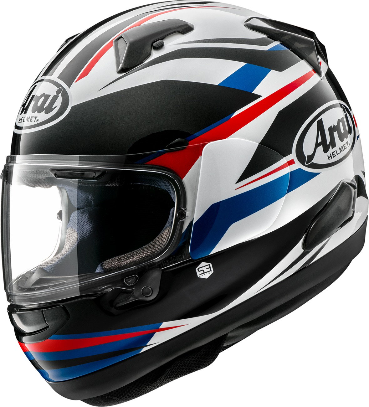 Arai Quantum-X Ray Helmet White 2XL - Full-face helmet with Ray graphic - Click Image to Close