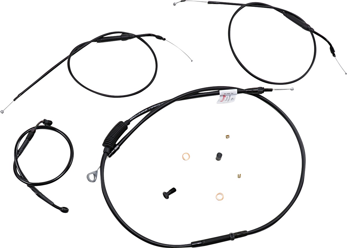 Extended Black Control Cable Kit for 8" Bars - Click Image to Close