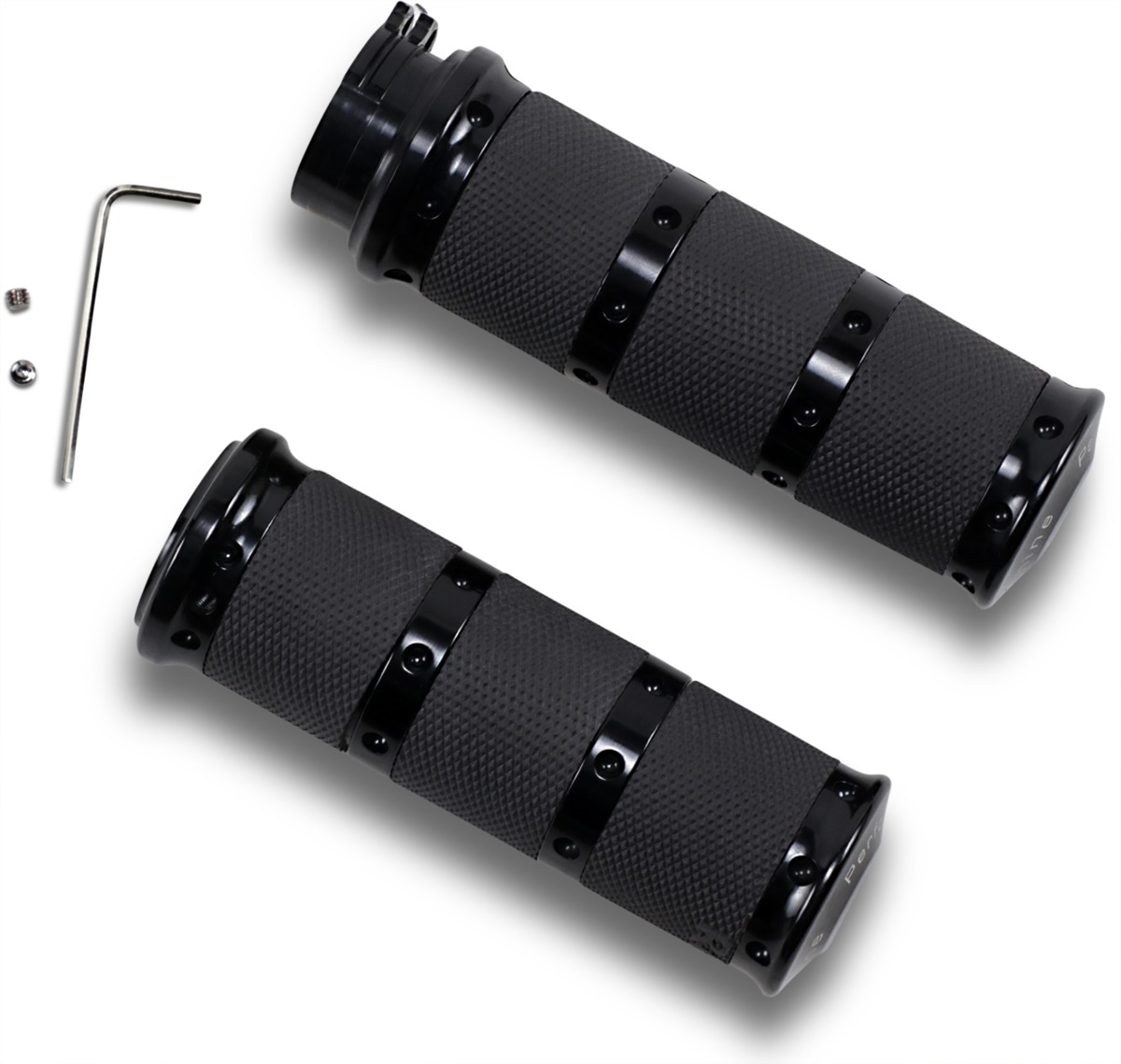 Handle Grip Set- XL Rubber 2K7 - Black Ano - Click Image to Close