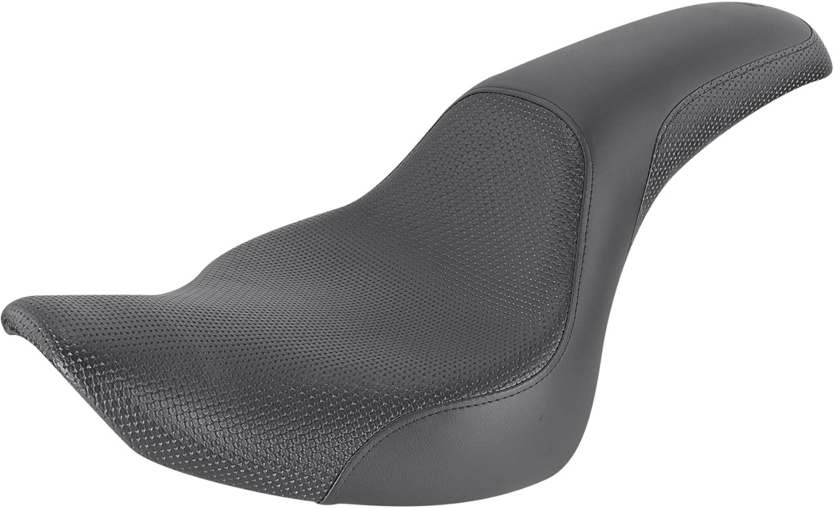 Profiler Basketweave 2-Up Seat Black Gel Low - For Harley Softail - Click Image to Close