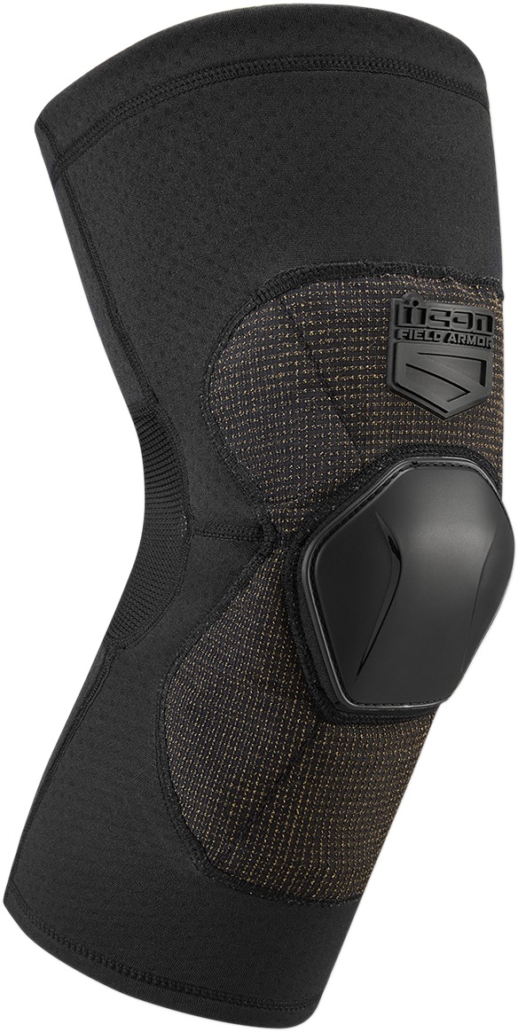 ICON Field Armor Compression Knee Guards XL Black - Compression knee guards for motorcycle riders - Click Image to Close