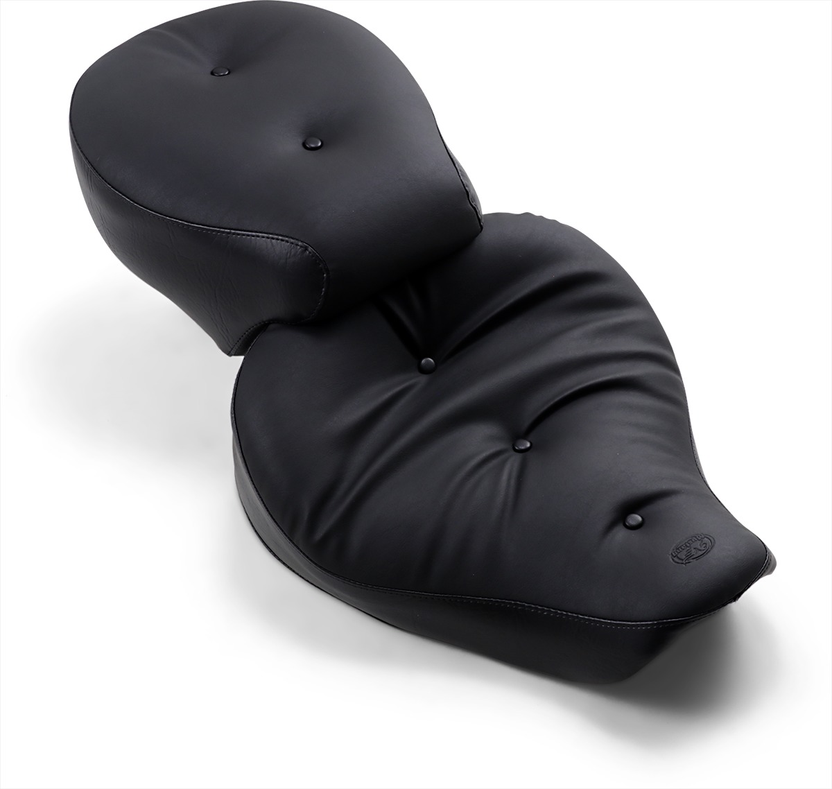 Regal Pillow Vinyl 2-Up Seat - Black - For 96-03 Harley FXD Dyna - Click Image to Close