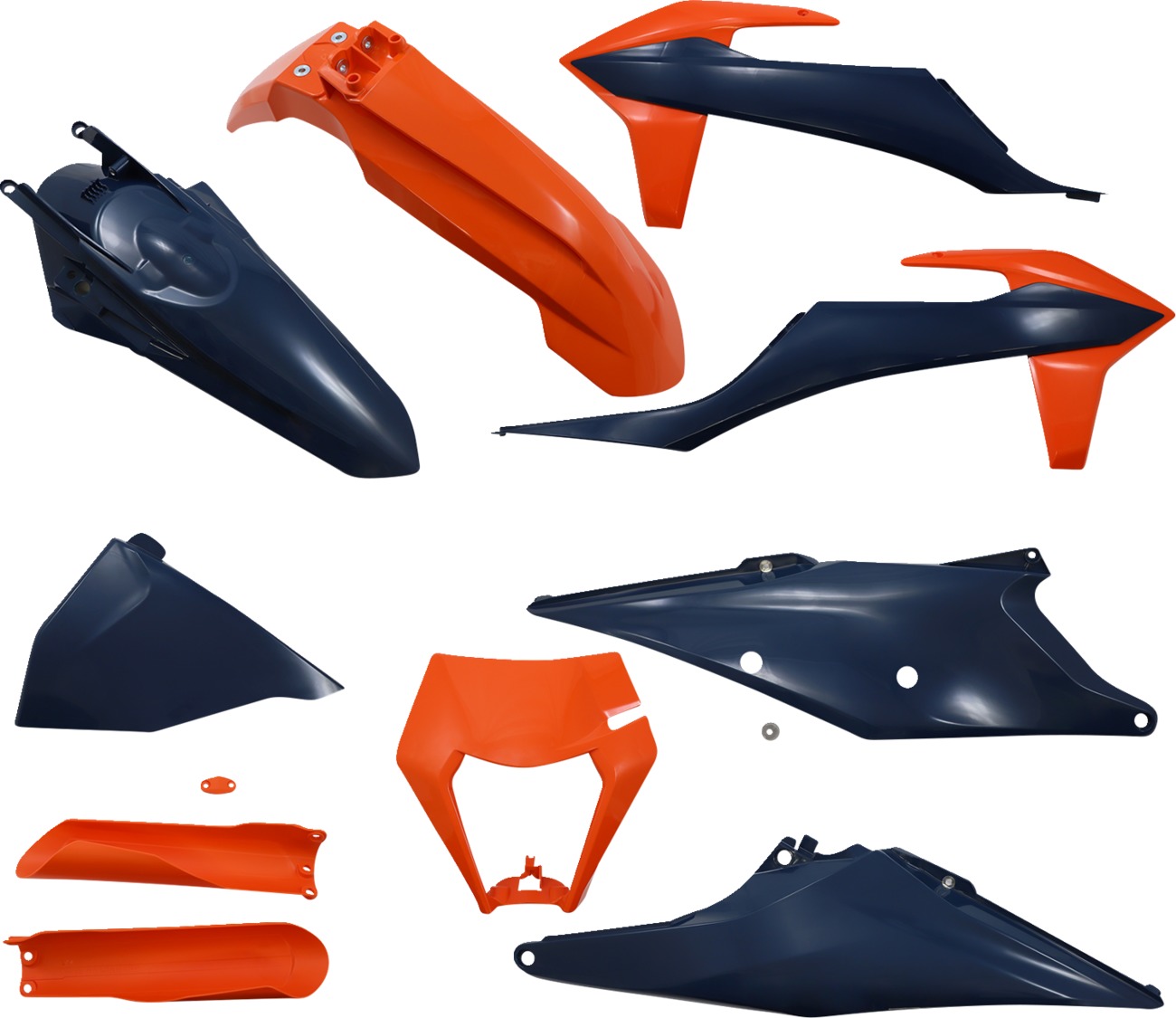 Full Plastic Kits for KTM - Plst Kt Full Ktm Org/Drk Blue - Click Image to Close