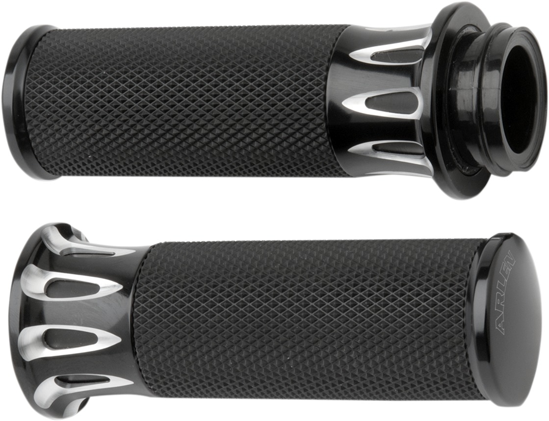 Fly-By-Wire Fusion Series Grips, Black Deep cut - Click Image to Close