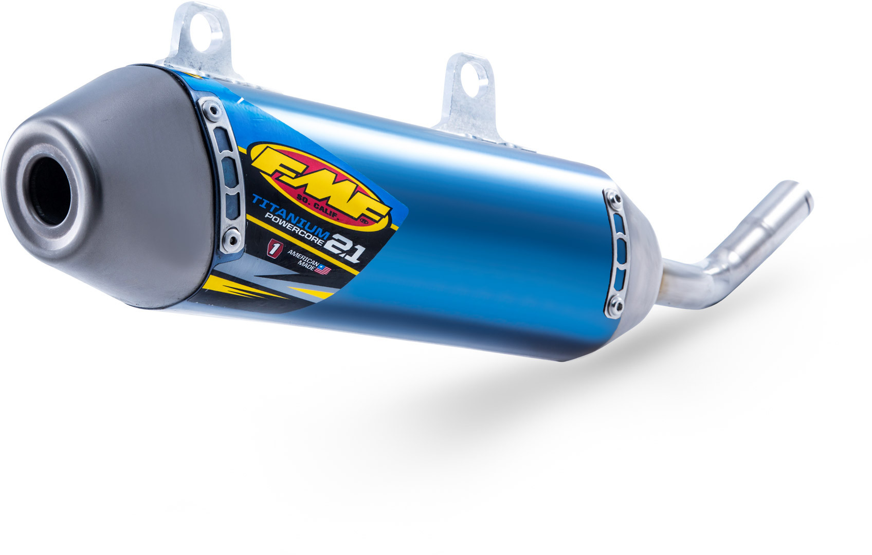 Blue Titanium PowerCore 2.1 Slip On Exhaust Silencer - For 2017 KTM & Husqvarna 250-300 - Click Image to Close