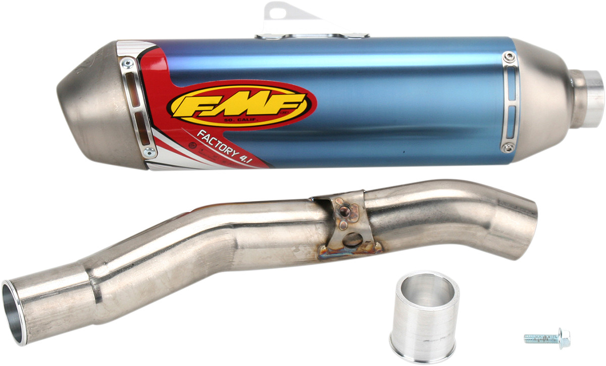 Factory 4.1 Blue Titanium Slip On Exhaust - For 06-09 Yamaha YZ250F - Click Image to Close