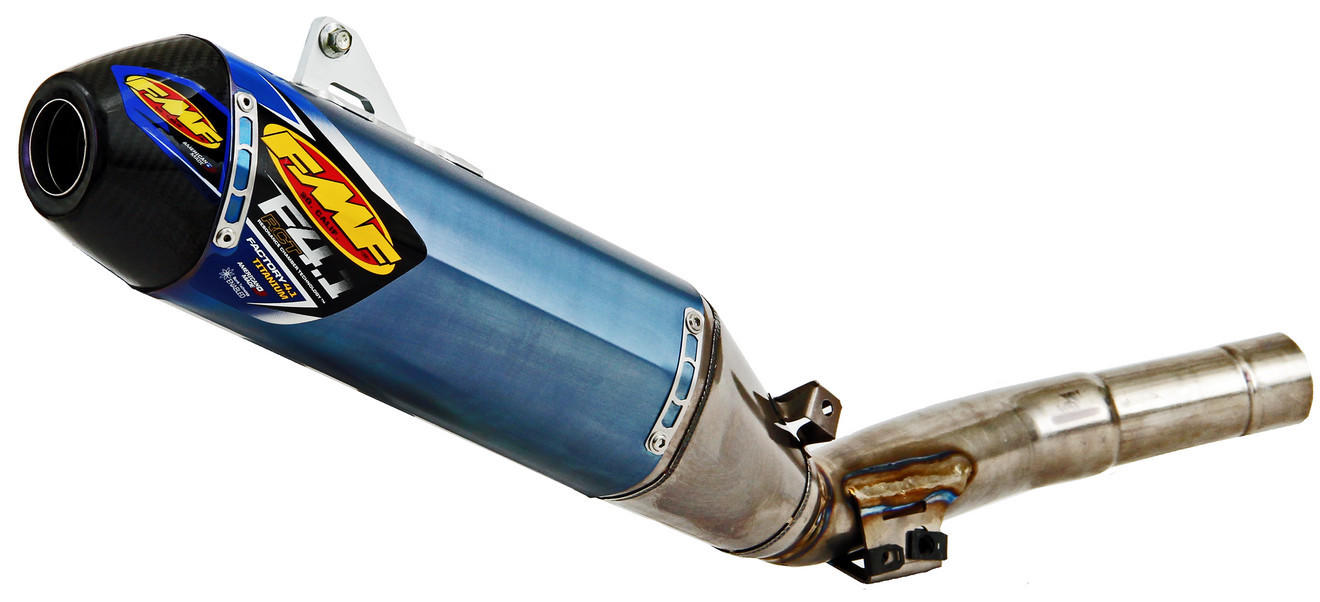 Factory 4.1 RCT Blue Titanium Slip On Exhaust - For 14-17 YZ450F & 16-18 WR450F - Click Image to Close