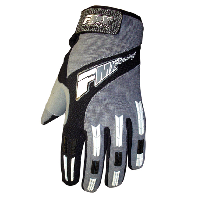 FMX Zaca MX Gloves Gray/White/Black - Unisex Medium Textile - Click Image to Close