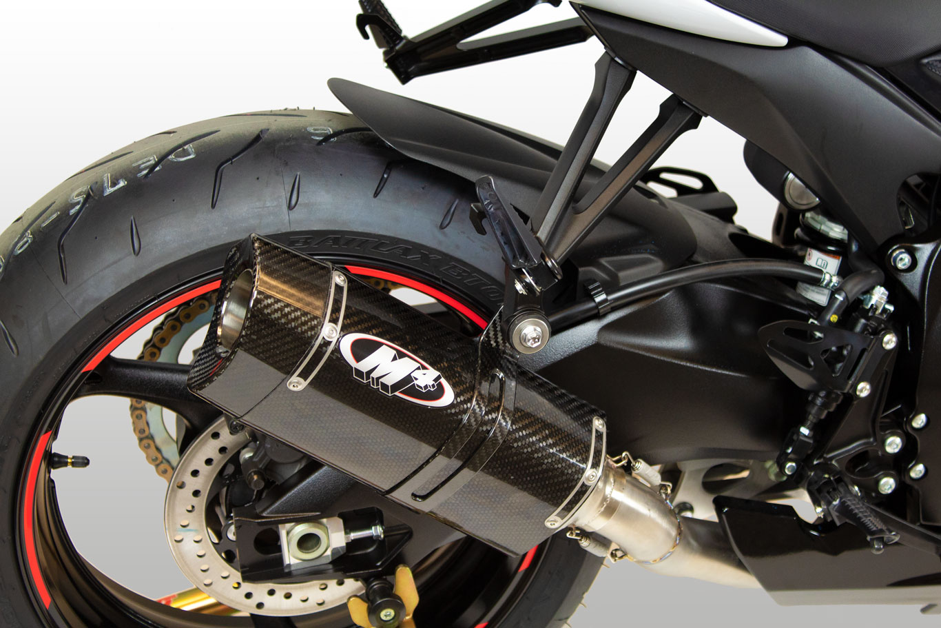 Tech 1 Carbon Fiber Full Exhaust w/ Titanium Mid & Stainless Tubing - For 11-24 Suzuki GSXR600 & GSXR750 - Click Image to Close