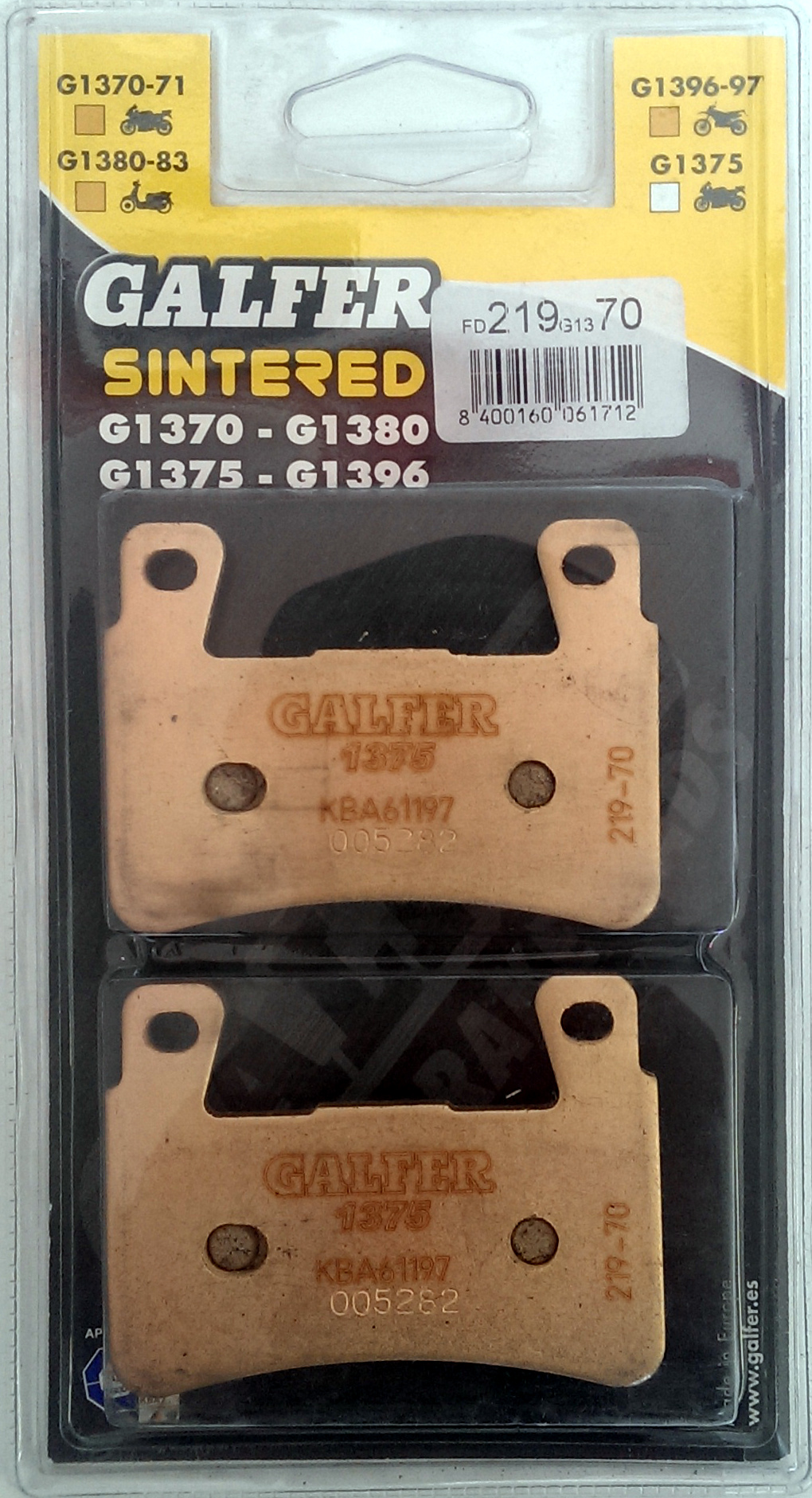 HH Sintered Compound Brake Pads - Front Pads - Click Image to Close