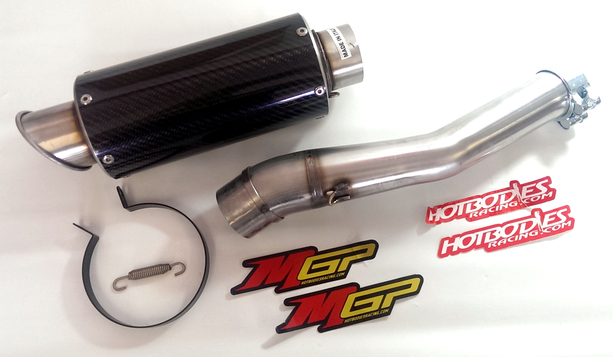 Carbon Fiber MGP Growler Slip On Exhaust - For Honda CB & CBR 300 & 500 - Click Image to Close