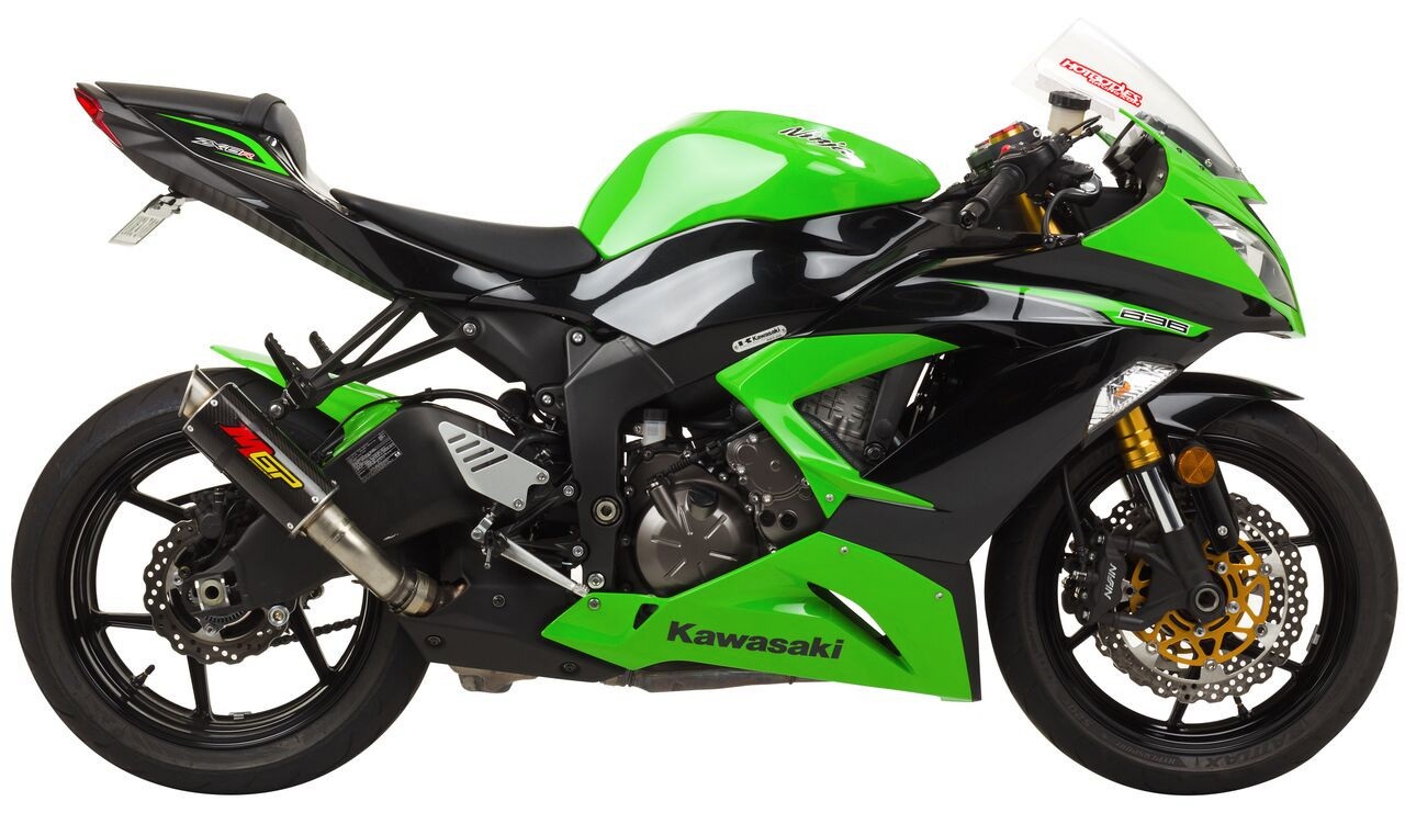 Carbon Fiber MGP Growler Slip On Exhaust - For 09-20 Kawasaki ZX6R - Click Image to Close