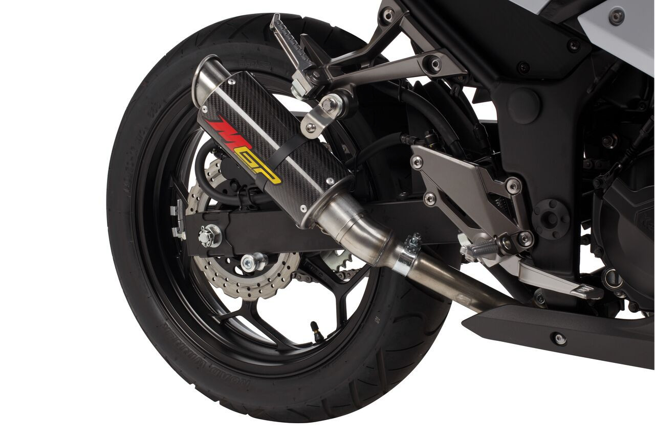 Carbon Fiber MGP Growler Slip On Exhaust - for 13-17 Kawasaki Ninja 300 - Click Image to Close