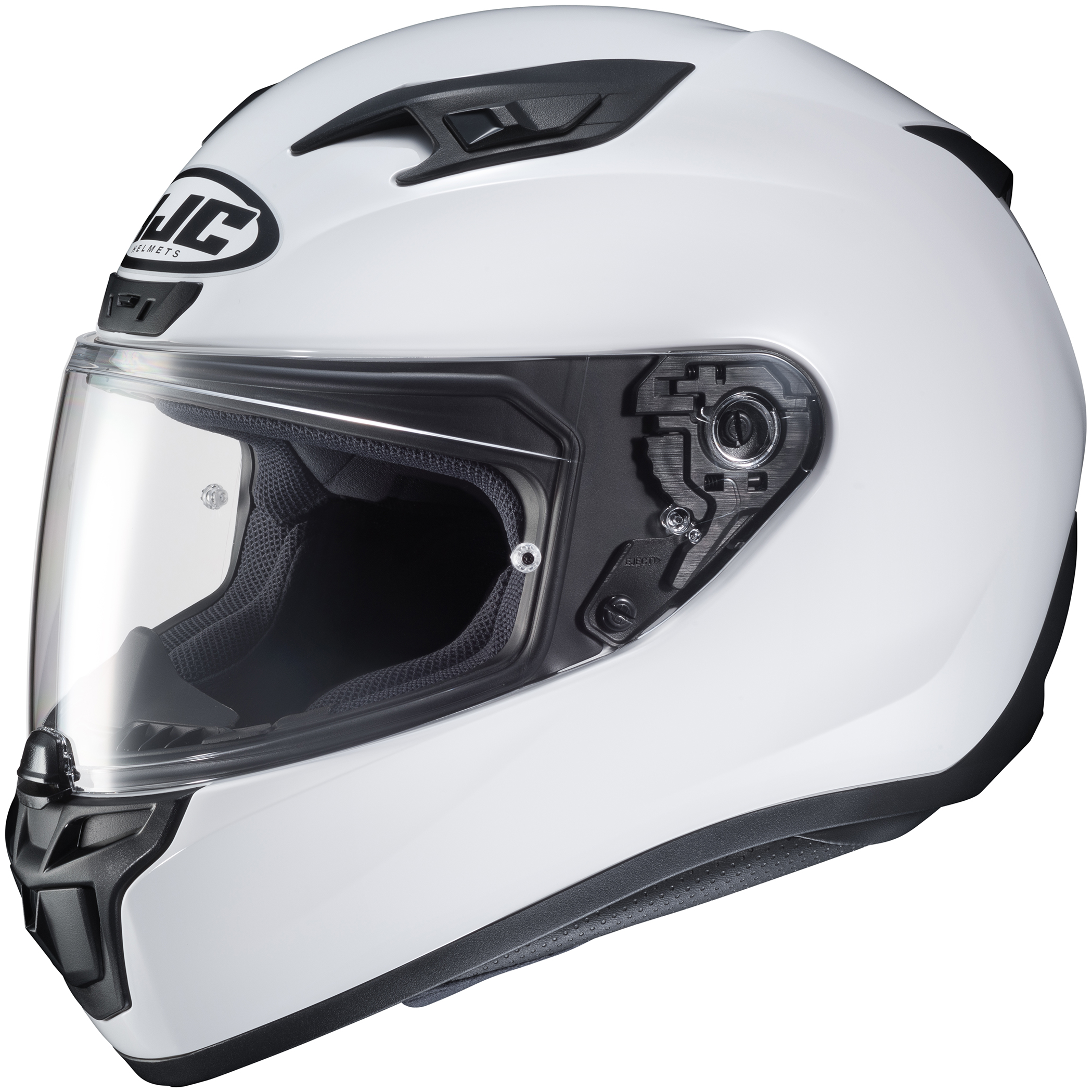 i10 Solid White Full-Face Street Motorcycle Helmet Small - Click Image to Close