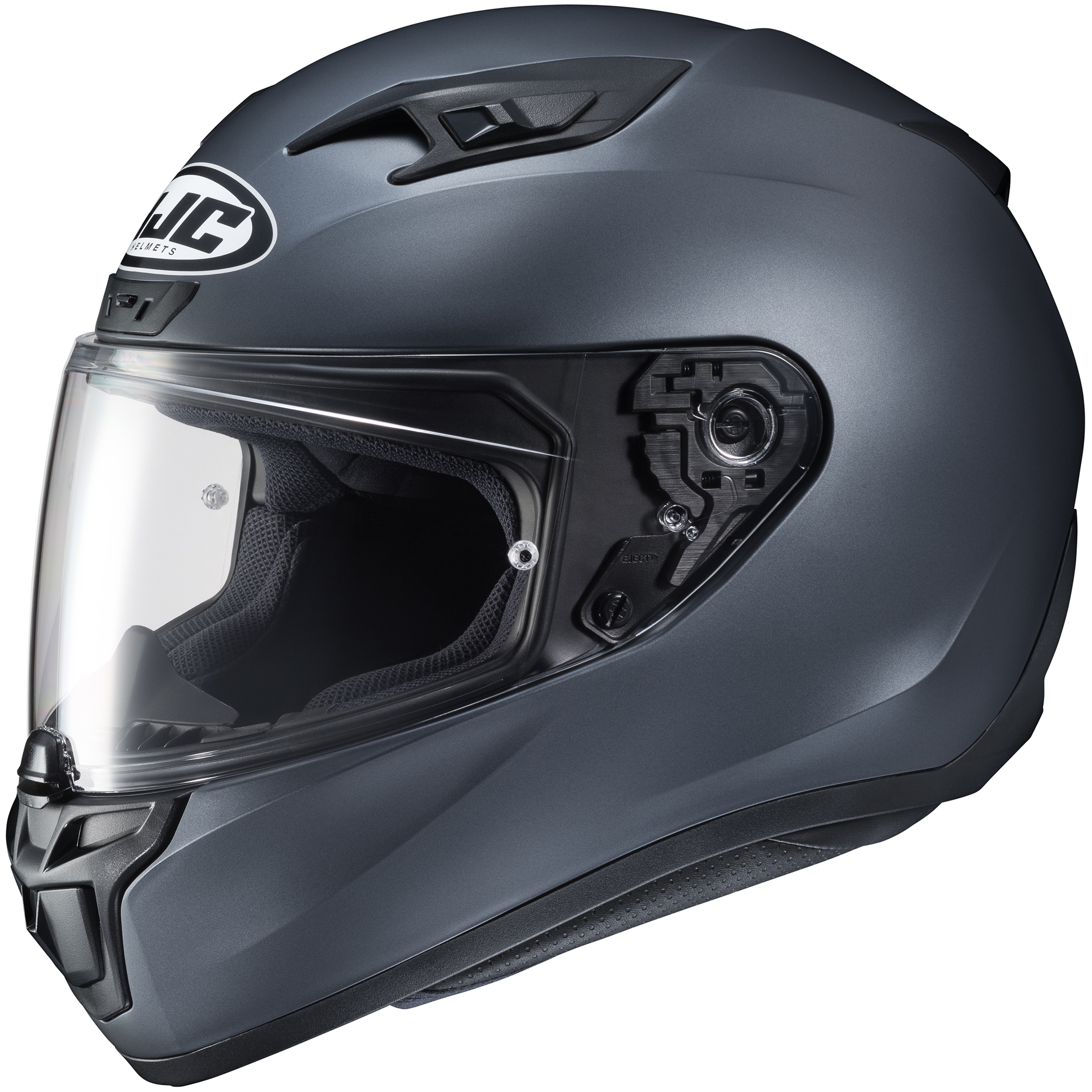 i10 Semi-Flat Anthracite Full-Face Street Motorcycle Helmet Small - Click Image to Close