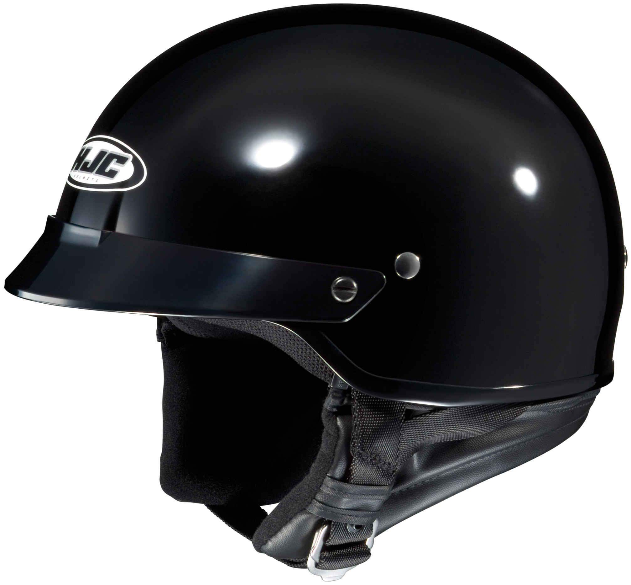 CS-2N Solid Black Half Helmet X-Small - Click Image to Close