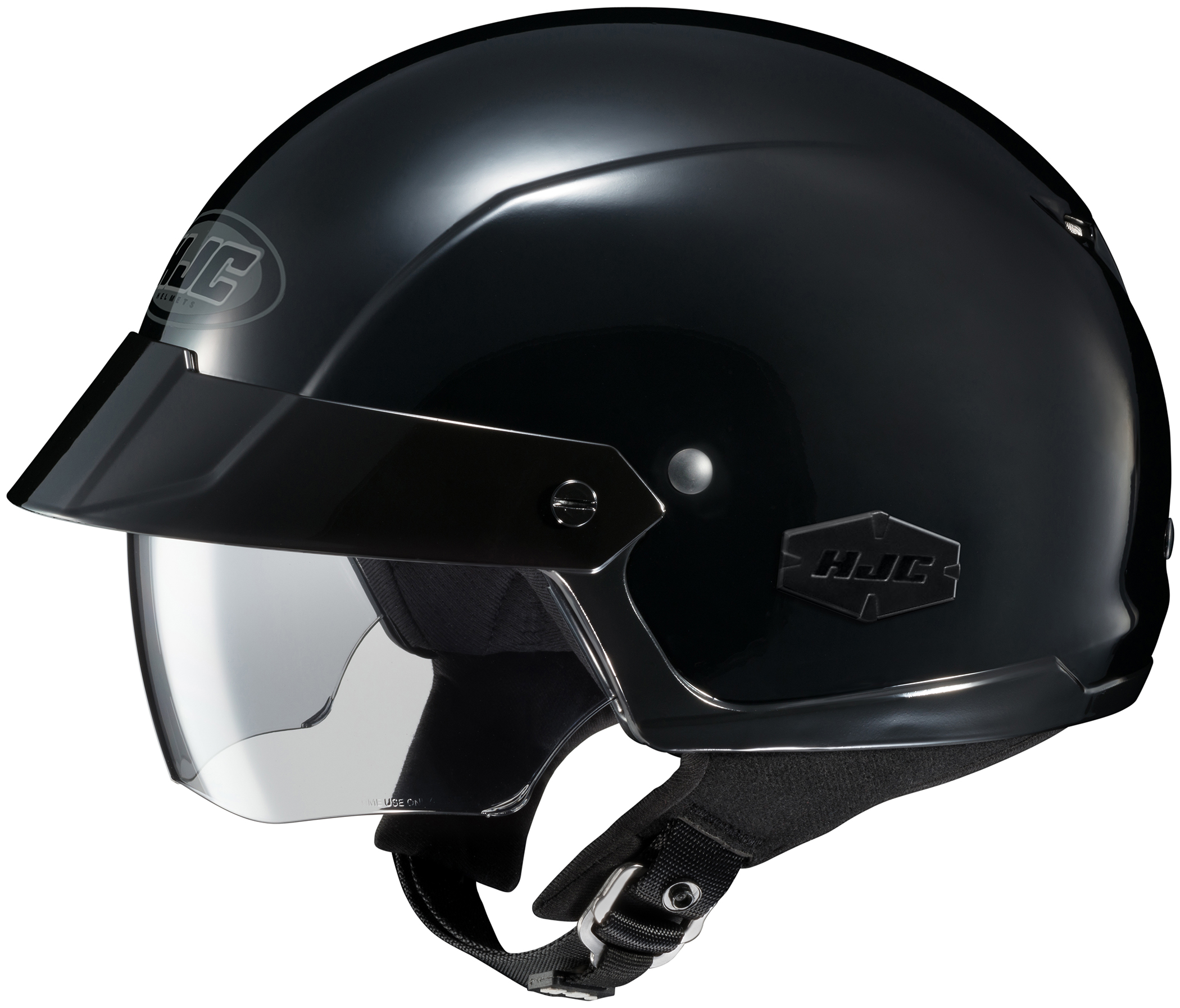 IS-Cruiser Solid Black Open-Face Half Helmet Small - Click Image to Close