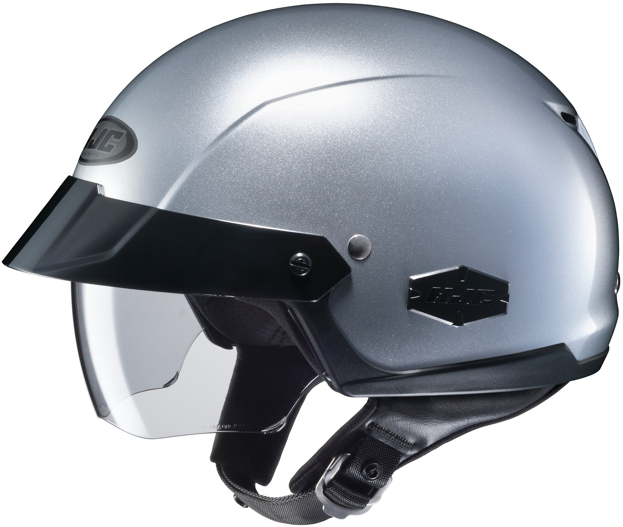 IS-Cruiser Silver Open-Face Half Helmet Small - Click Image to Close