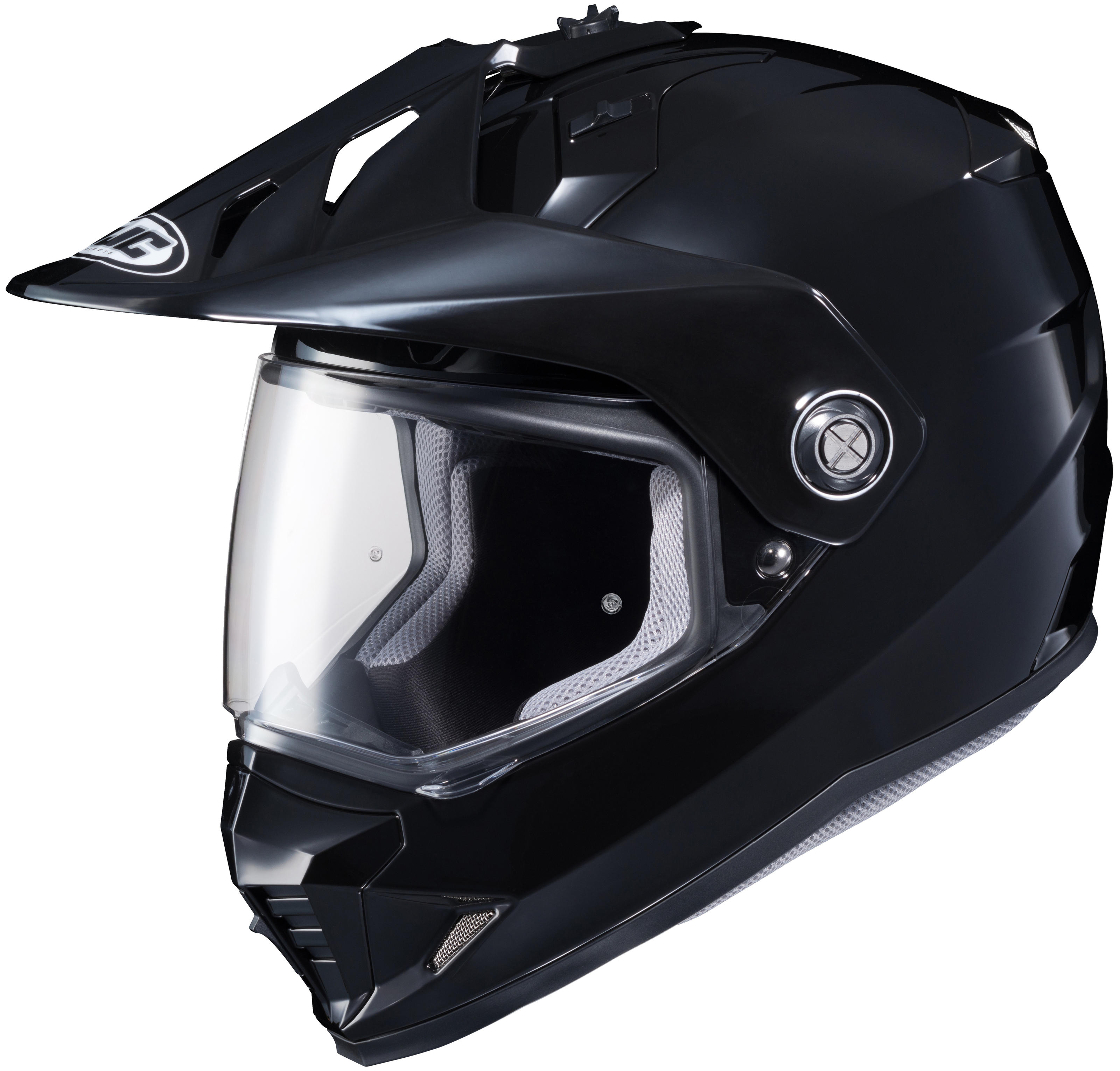 DS-X1 Solid Black Dual-Sport Helmet Medium - Click Image to Close