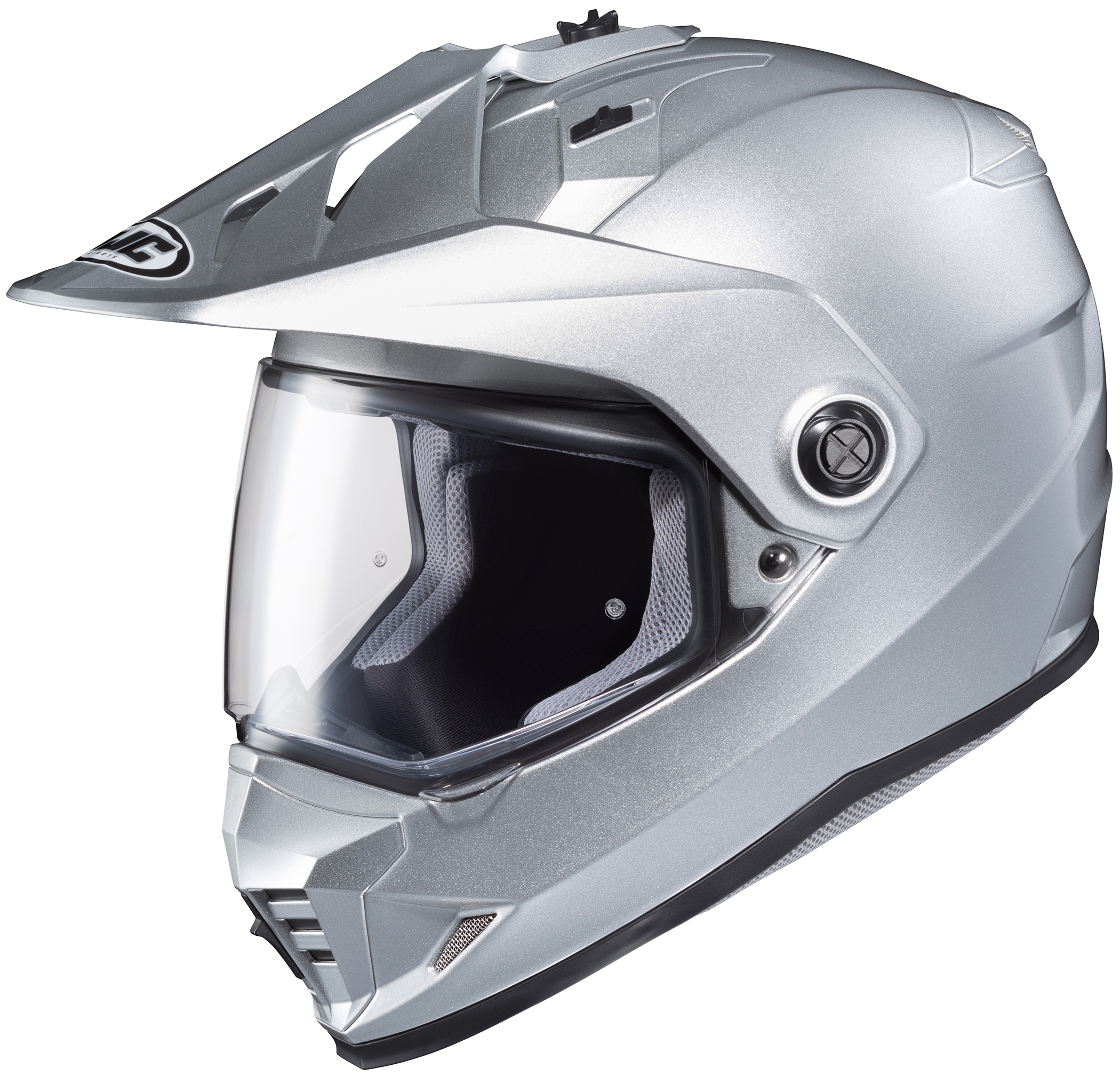 DS-X1 Silver Dual-Sport Helmet X-Large - Click Image to Close