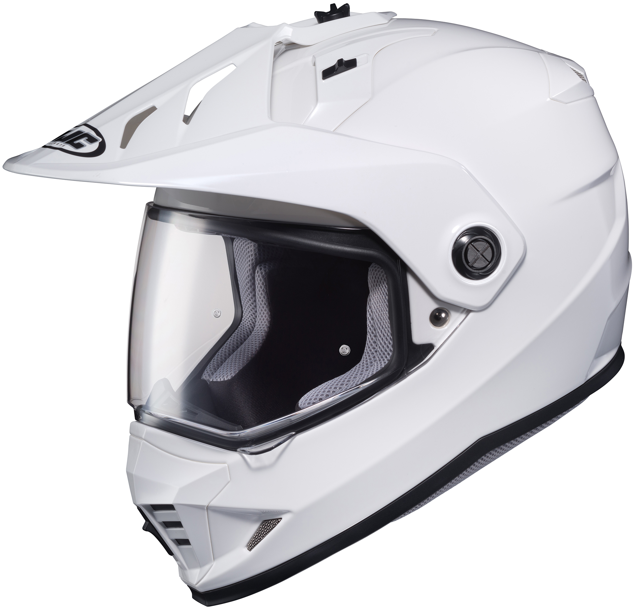 DS-X1 Solid White Dual-Sport Helmet X-Small - Click Image to Close