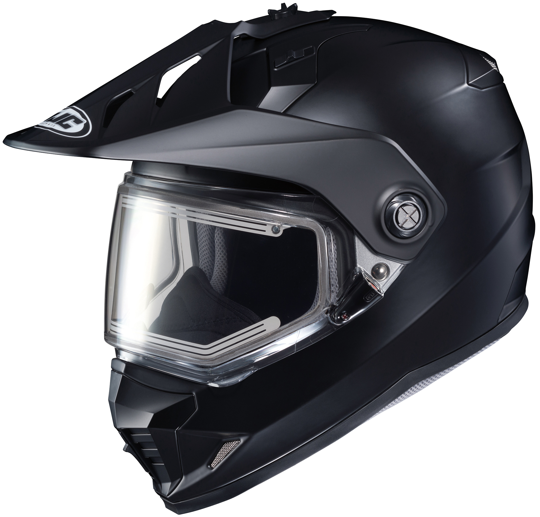 DS-X1 Solid Black w/Electric Shield Dual-Sport Helmet X-Large - Click Image to Close