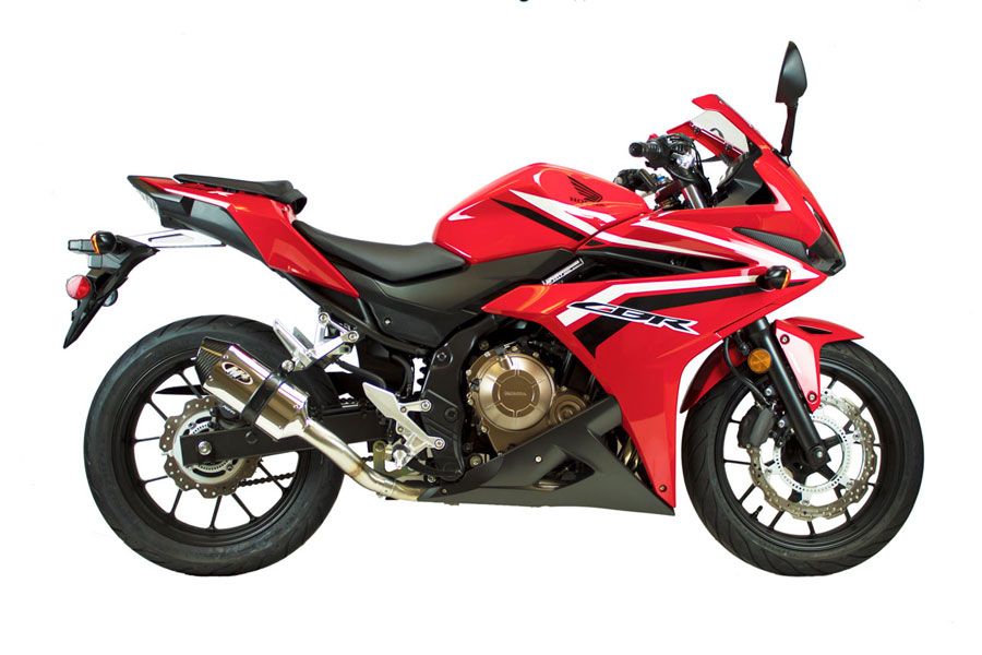 Polished Slip On Exhaust - For 16-23 Honda CBR500 - Click Image to Close