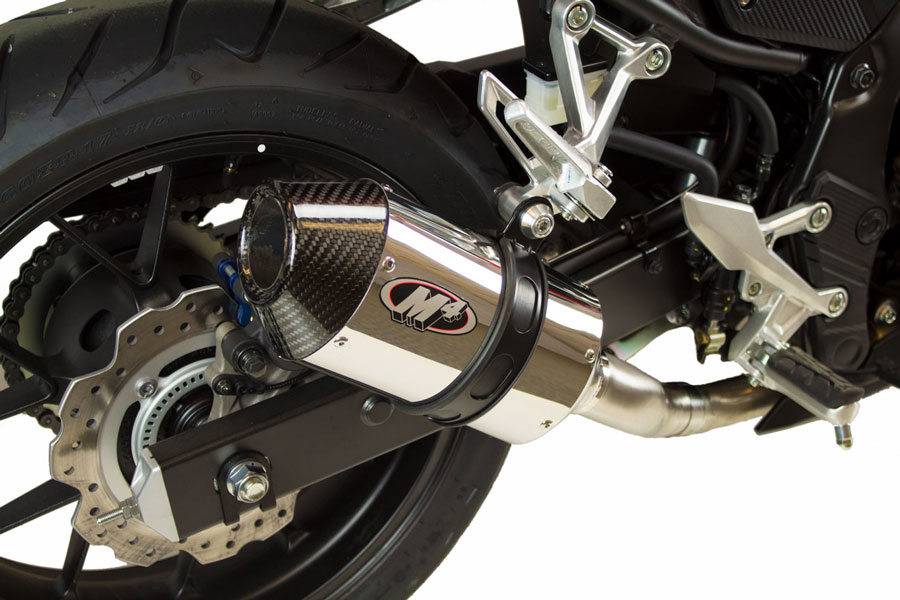 Polished Slip On Exhaust - For 16-23 Honda CBR500 - Click Image to Close