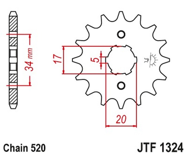 Steel Front Countershaft Sprocket - 14 Teeth - New JT! - Click Image to Close