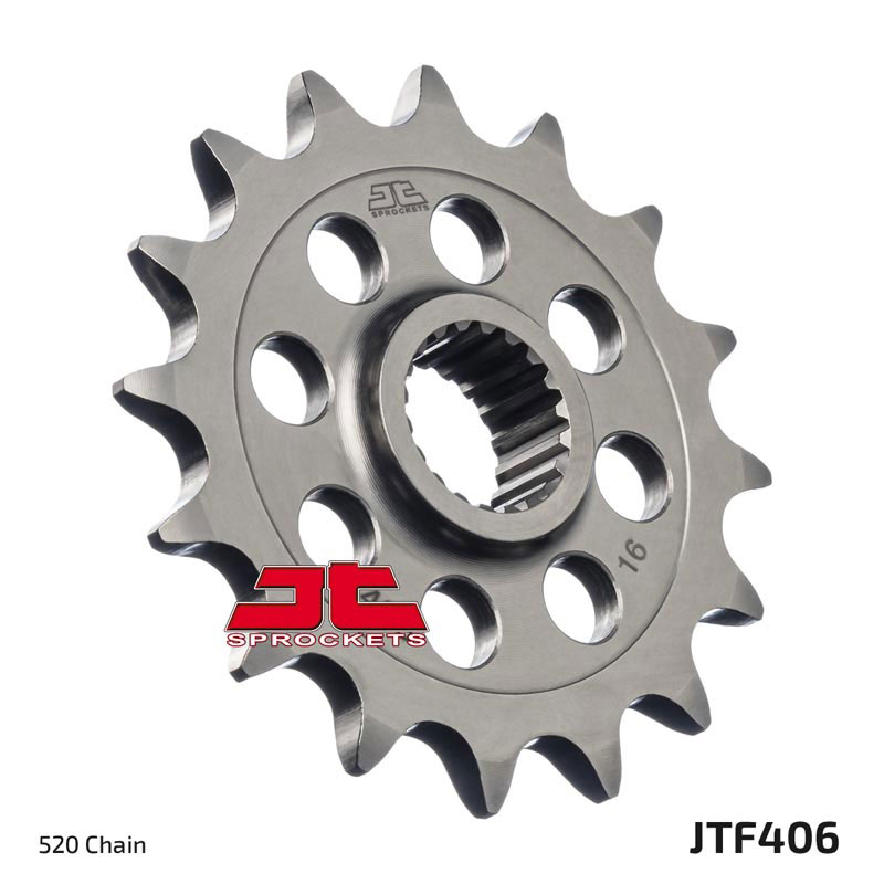 Front Steel Countershaft Sprocket - 16 Tooth 520 - Click Image to Close