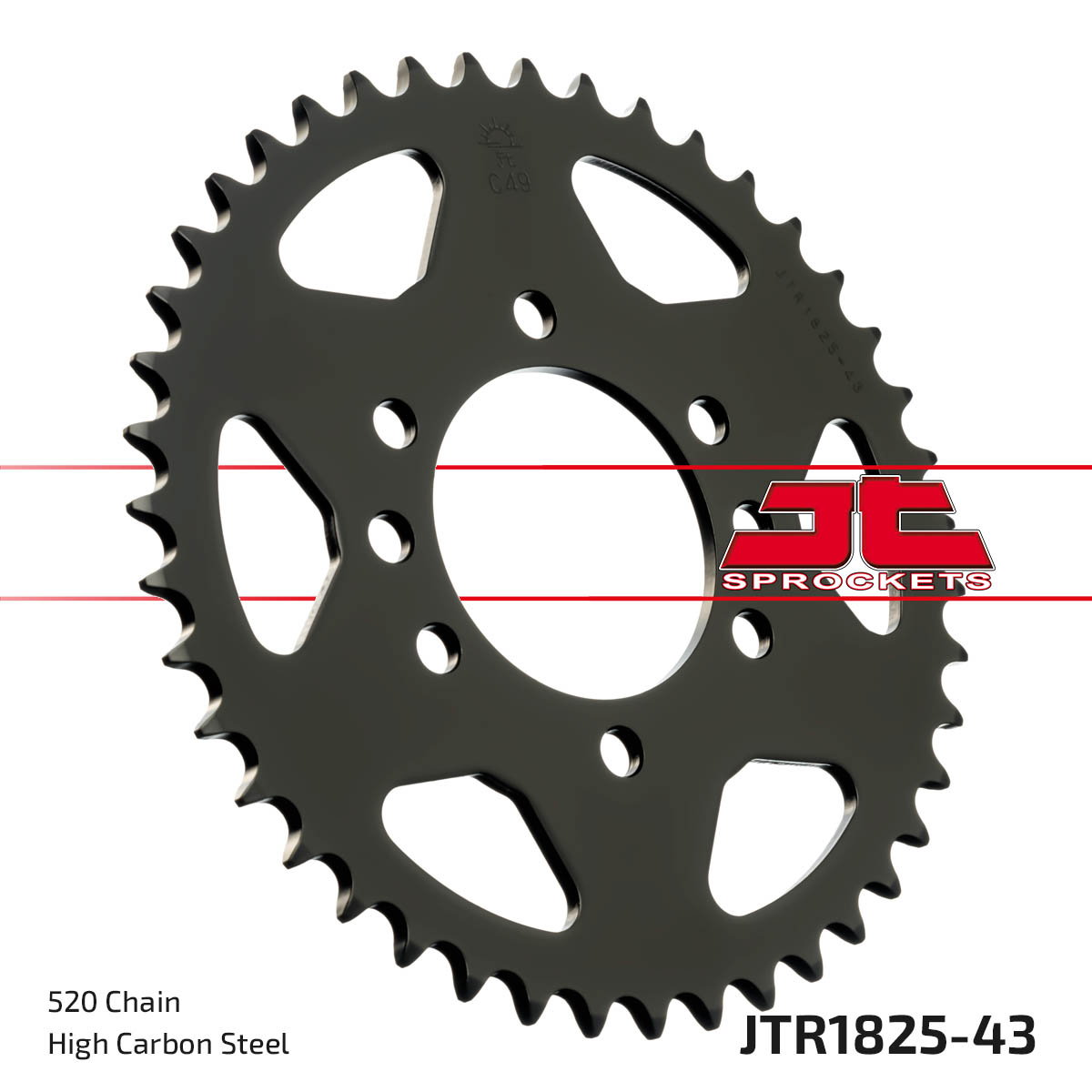 Steel Rear Sprocket - 43 Tooth 520 - For Suzuki GSX/R VL250LC DR500 LT - Click Image to Close