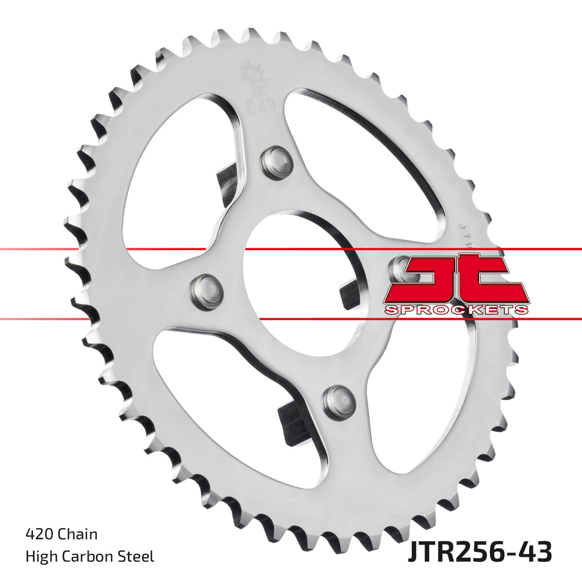 Steel Rear Sprocket - 43 Tooth 420 - For Honda ATC70 CT70 TRX70 & XL/XR 75/80 - Click Image to Close