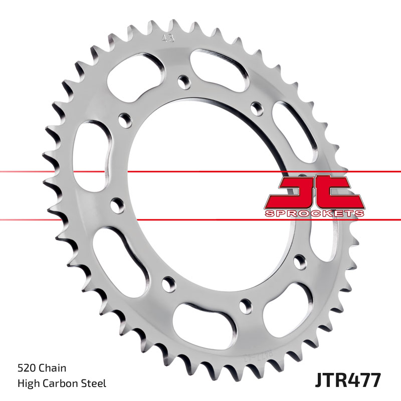 Steel Rear Sprocket - 43 Teeth 520 - For 84-90 Kawasaki KLR600 - Click Image to Close