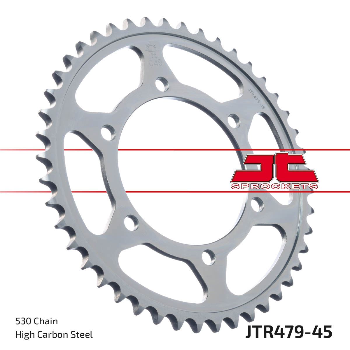 Steel Rear Sprocket - 45 Tooth 530 - For GSXR1000 FZ1 R1 R6 R7 XJR - Click Image to Close