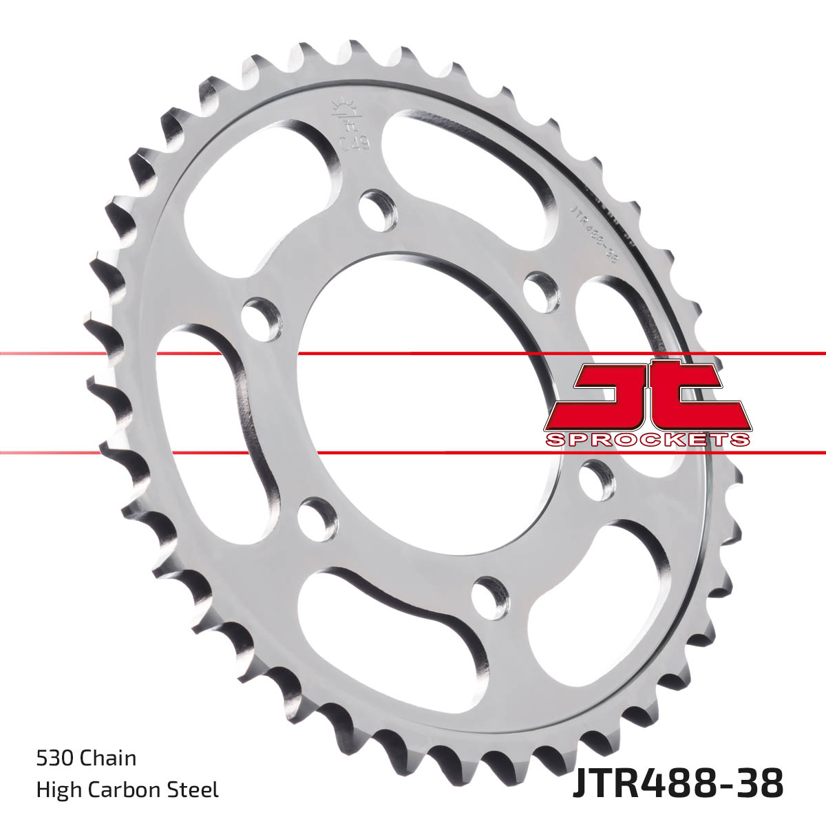 Steel Rear Sprocket - 38 Tooth 530 - For ZX9R ZX12R ZZR ZXR ZRX KZ Z- - Click Image to Close