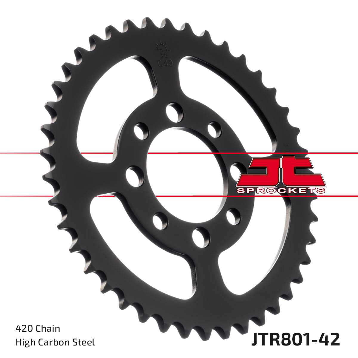 Steel Rear Sprocket - 42 Tooth 420 - For KLX110/L, Z125 Pro, DRZ110 - Click Image to Close