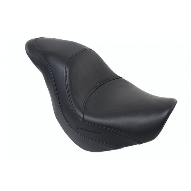 Renegade Deluxe Plain Solo Seat Black Gel Low - For Kawasaki VN900 Vulcan Custom - Click Image to Close