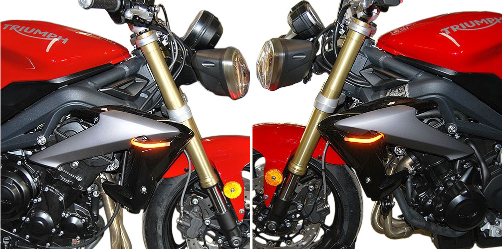 Front LED Turn Signals - For 13-16 Triumph Street Triple - Click Image to Close