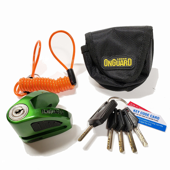 On Guard Locks Boxer Disc Lock Green - 5.5mm Pin with Pouch & Reminder - Click Image to Close