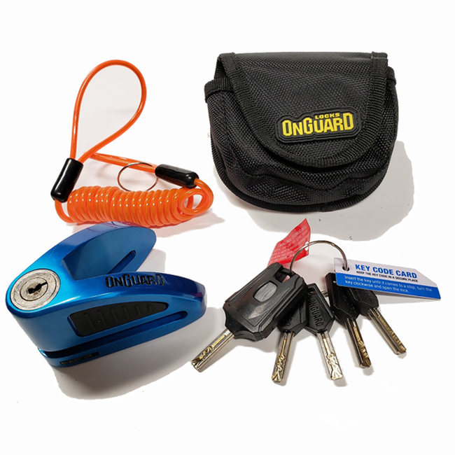 On Guard Locks Boxer Disc Lock Blue - 10mm Pin with Pouch & Reminder - Click Image to Close