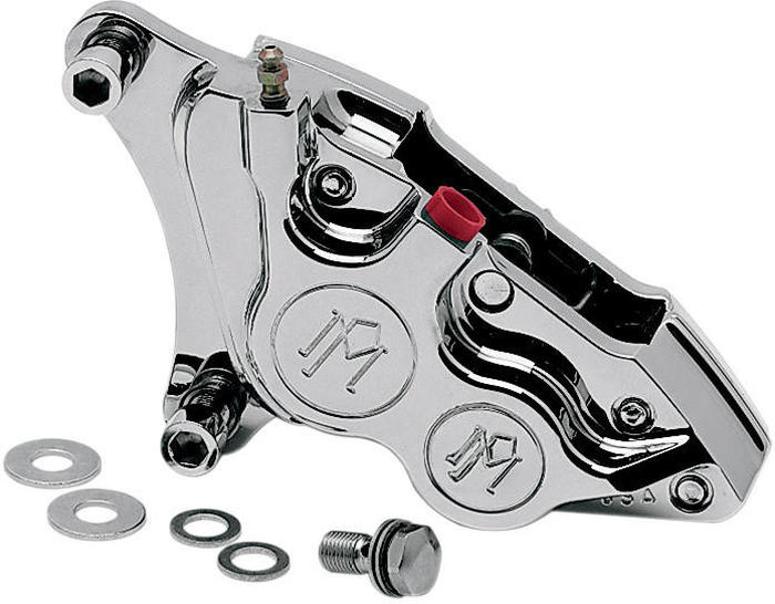 Chrome 4 Piston Differential Bore Front Right Caliper For 11.5-11.8" Rotors - Click Image to Close